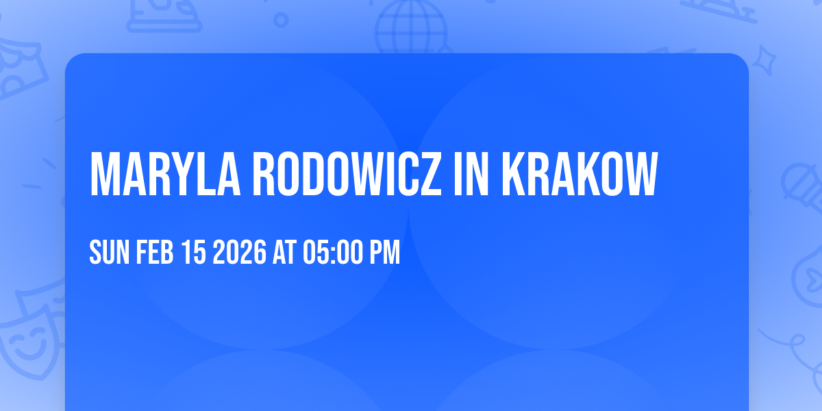 Maryla Rodowicz in Krakow