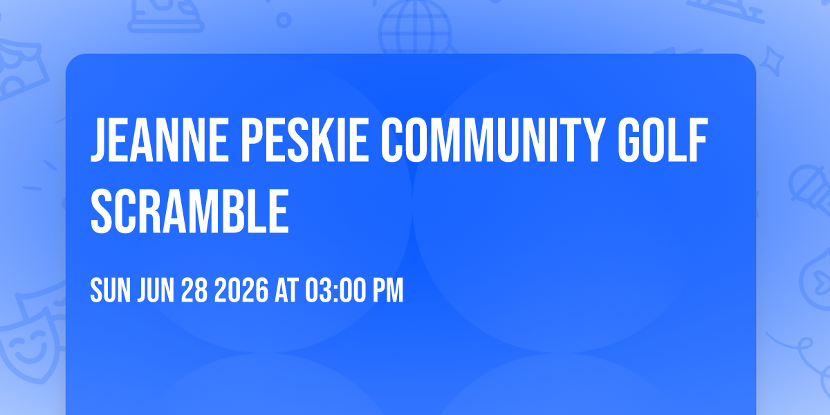 Jeanne Peskie Community Golf Scramble