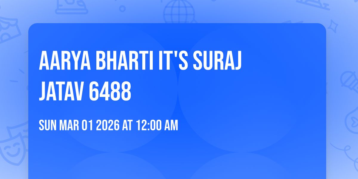 aarya bharti it's suraj jatav 6488