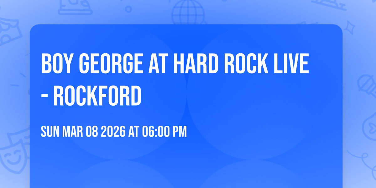 Boy George at Hard Rock Live - Rockford