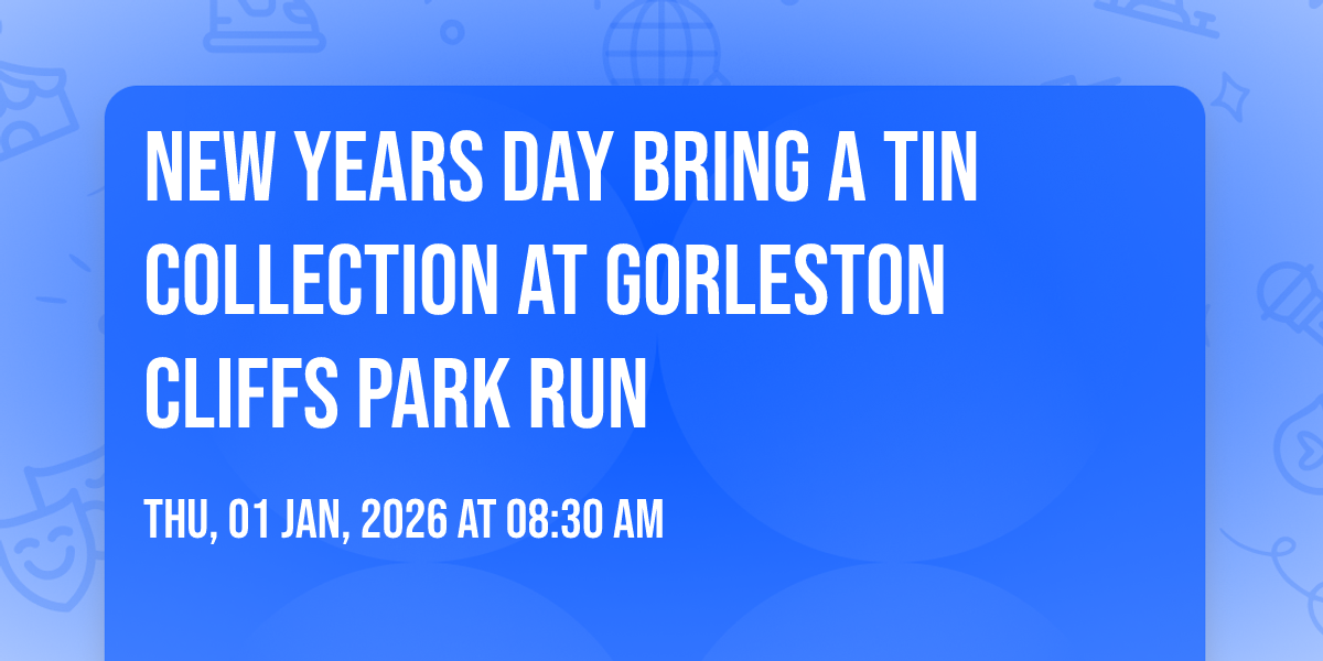 New Years Day Bring a Tin Collection at Gorleston Cliffs Park Run