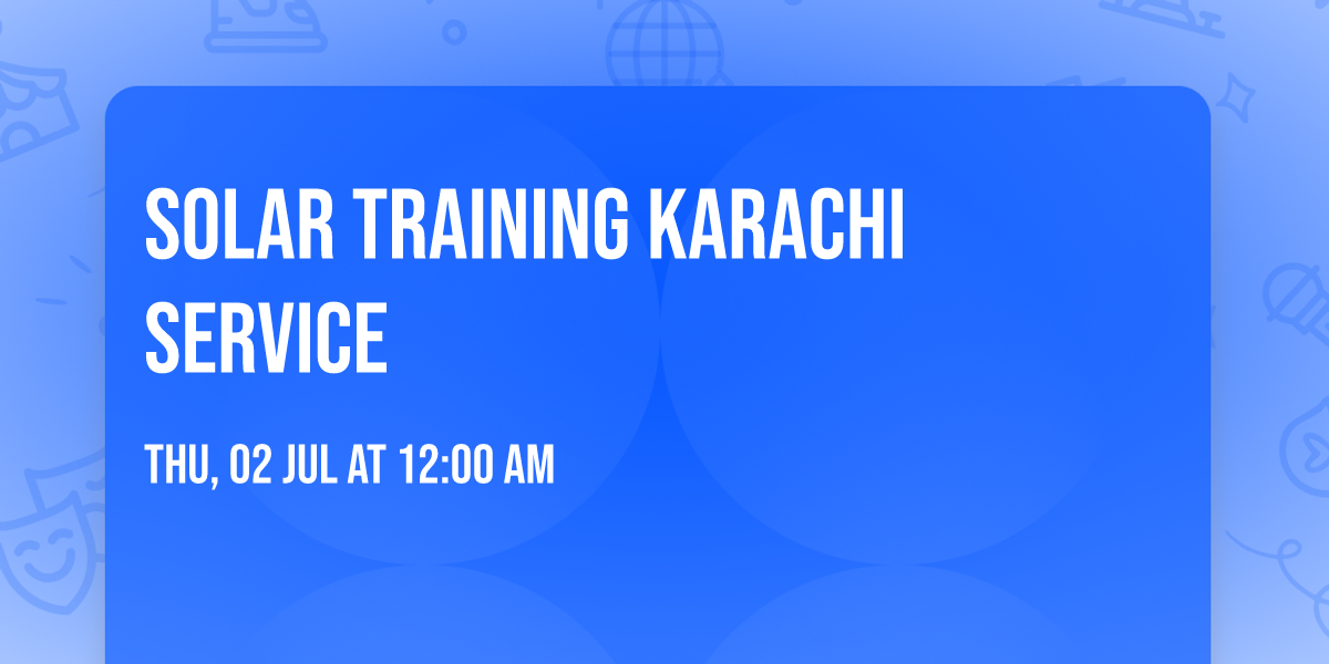 solar training Karachi service