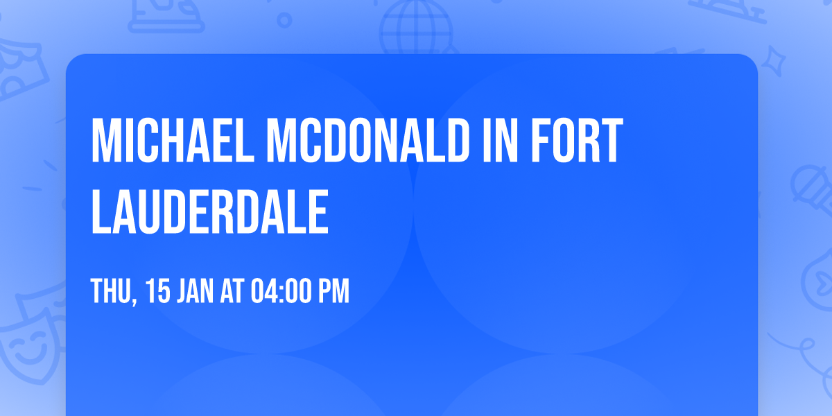 Michael McDonald in Fort Lauderdale