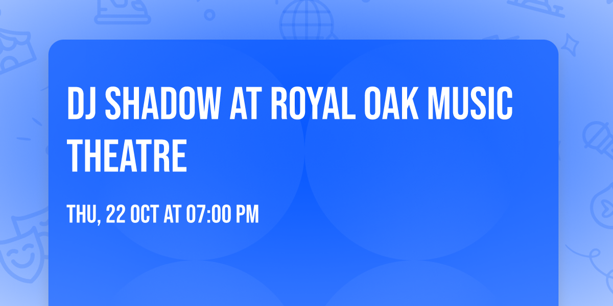 DJ Shadow at Royal Oak Music Theatre
