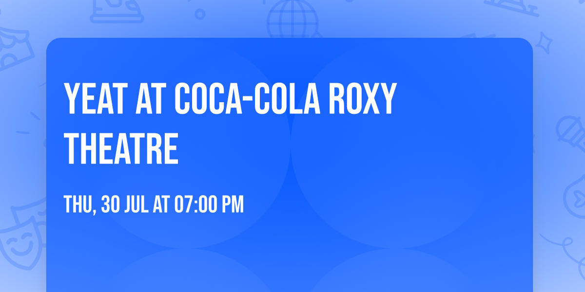 Yeat at Coca-Cola Roxy Theatre