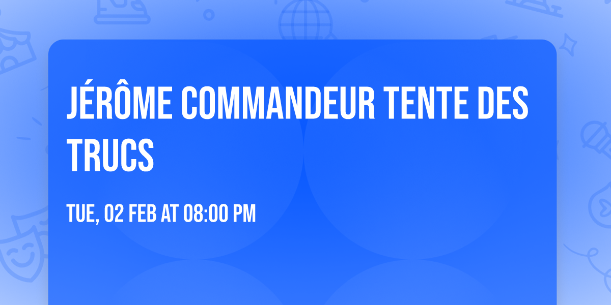 J\u00e9r\u00f4me Commandeur tente des trucs