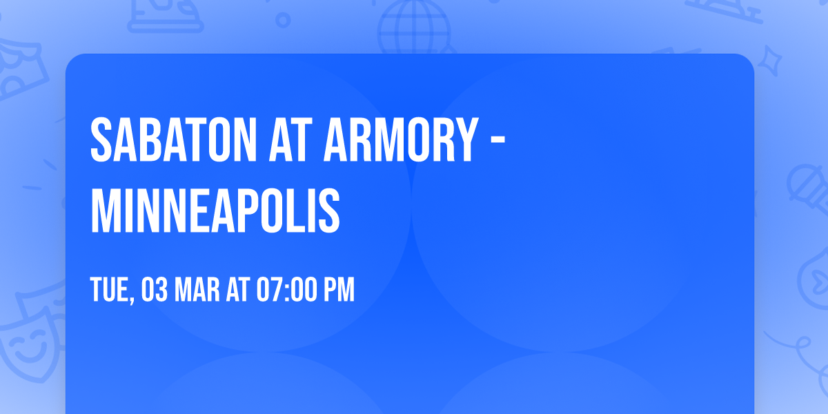 Sabaton at Armory - Minneapolis