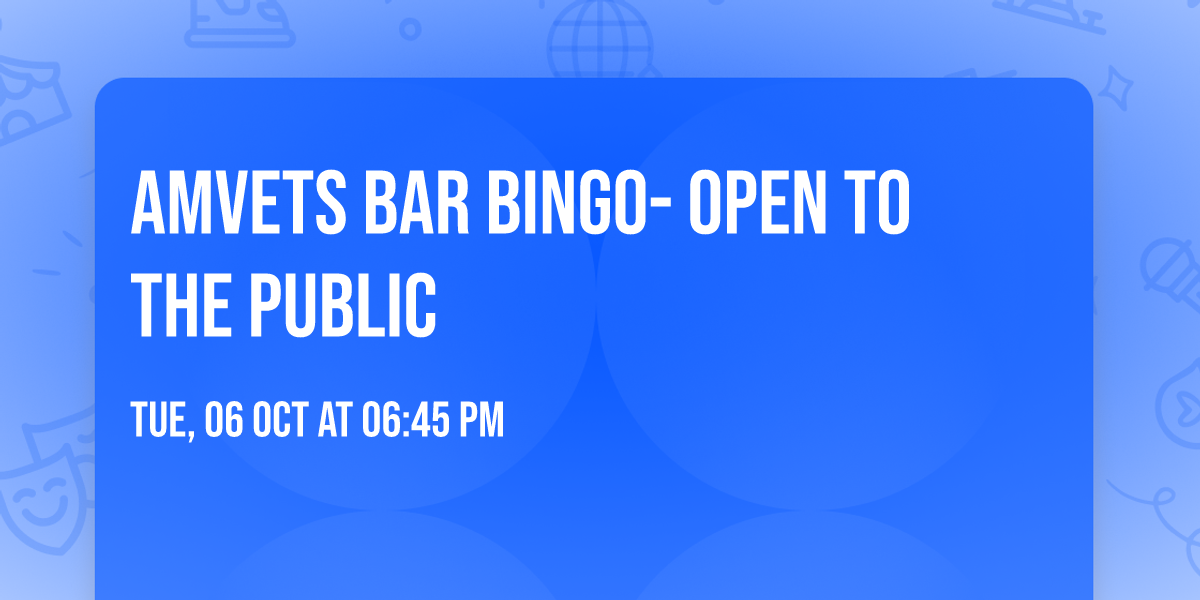 AmVets Bar Bingo- Open to the Public