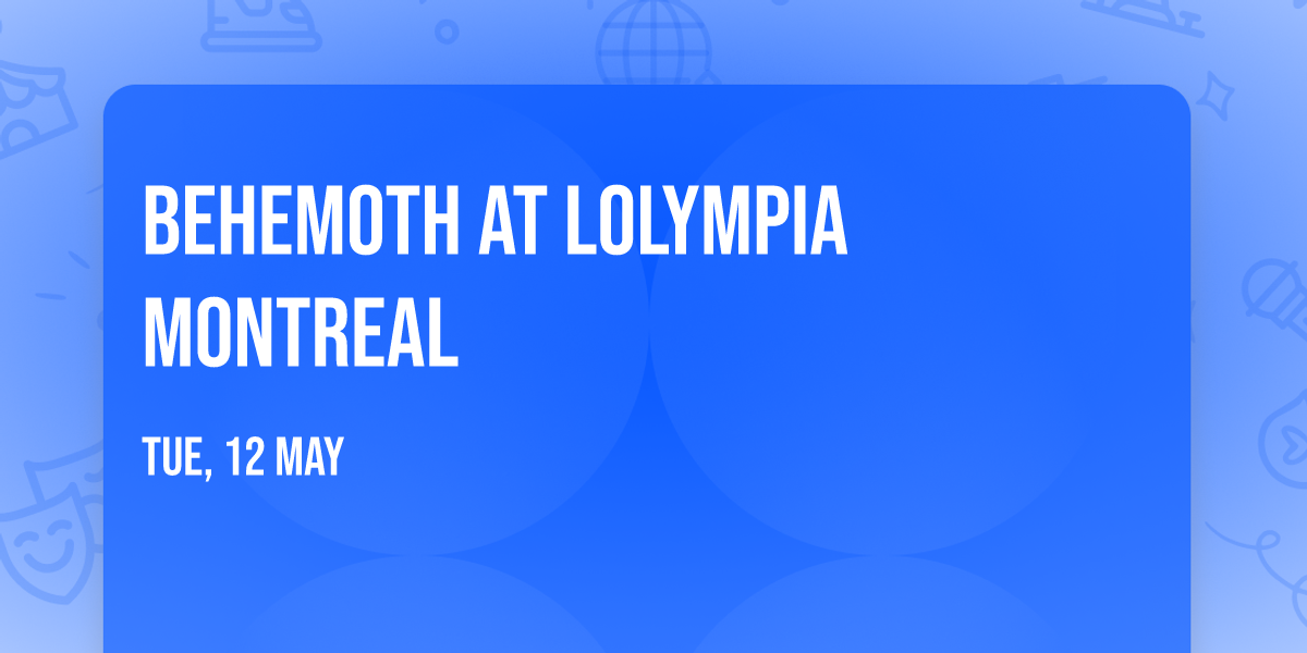 Behemoth at LOlympia Montreal