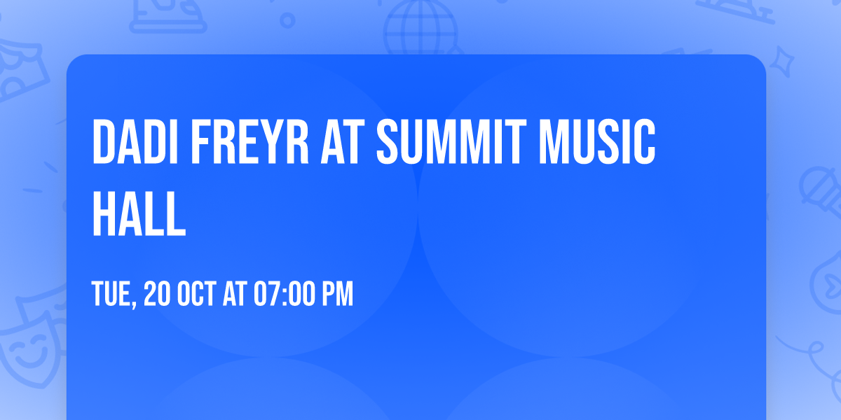 Dadi Freyr at Summit Music Hall