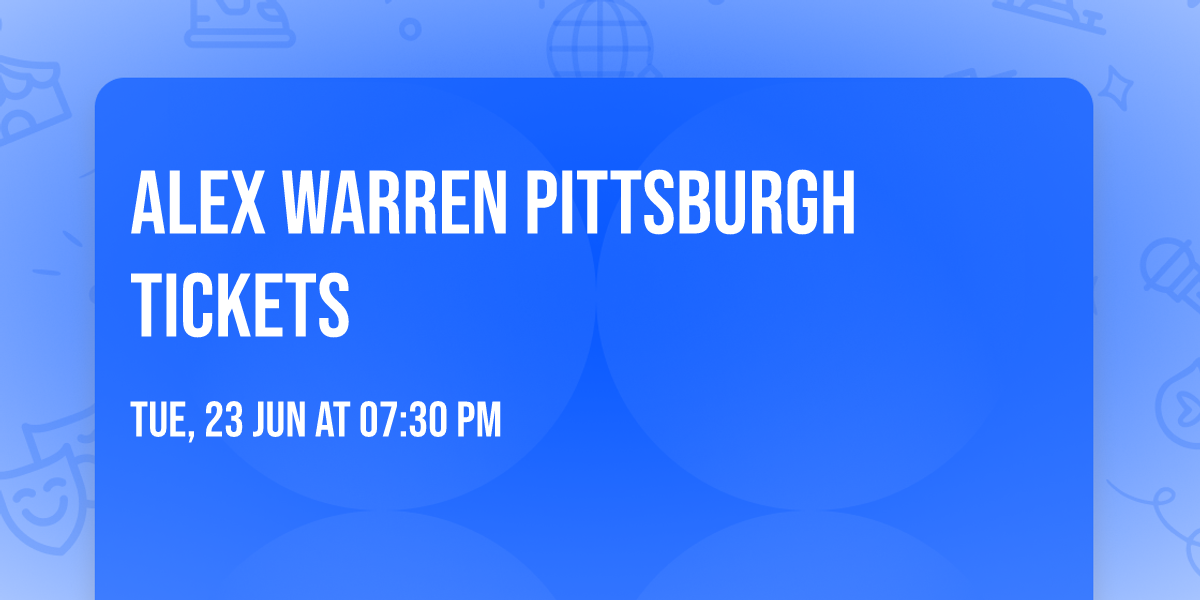 Alex Warren Pittsburgh Tickets