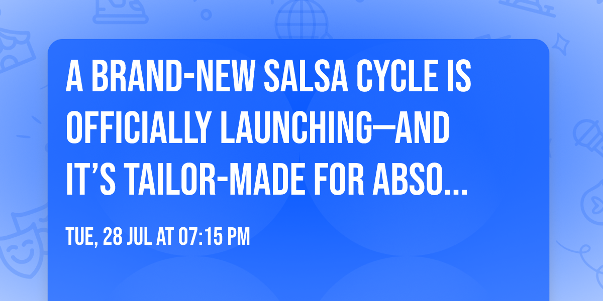 A brand-New SALSA CYCLE is officially launching\u2014and it\u2019s tailor-made for absolute beginners!