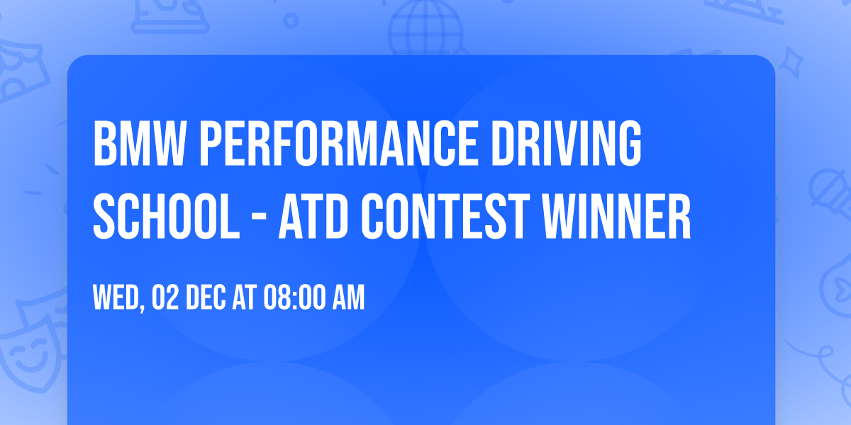 BMW Performance Driving School - ATD Contest Winner