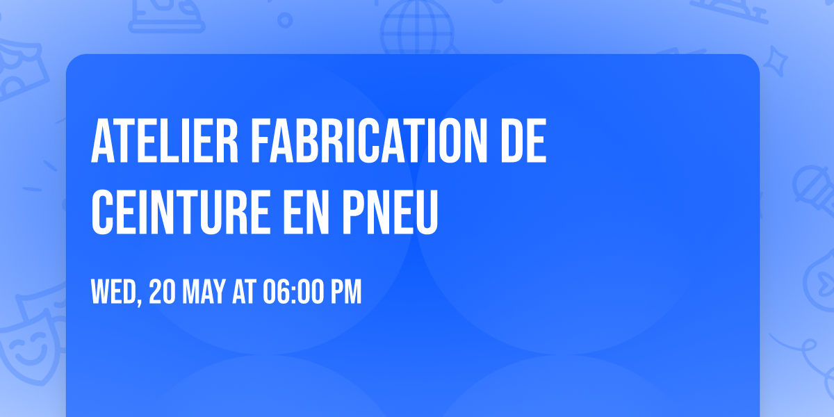 Atelier fabrication de ceinture en pneu
