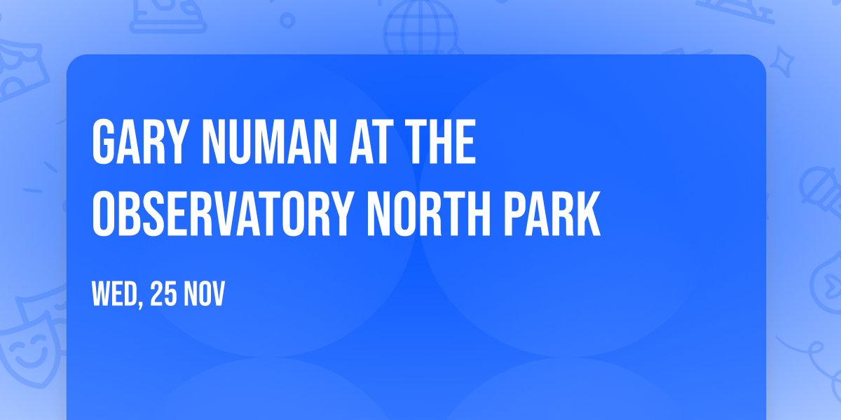 Gary Numan at The Observatory North Park