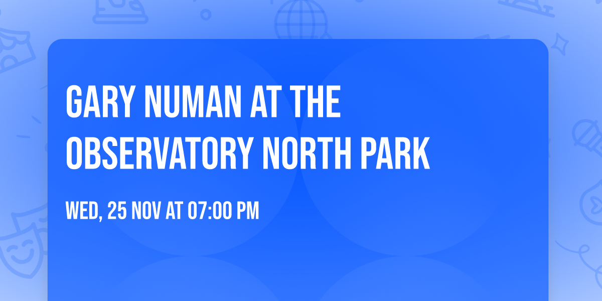 Gary Numan at The Observatory North Park
