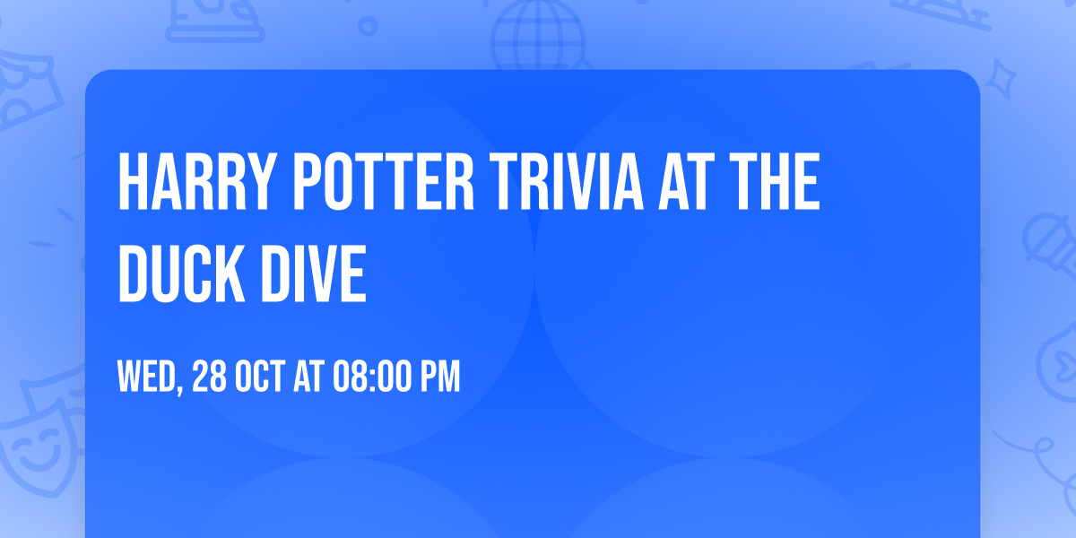 Harry Potter Trivia at The Duck Dive