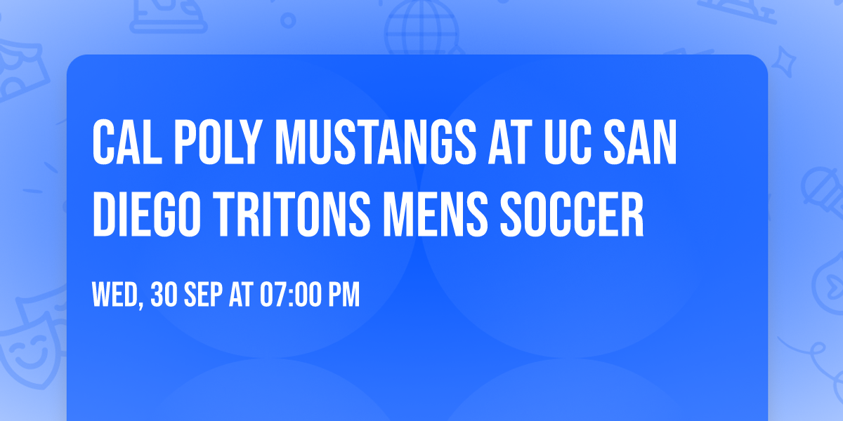 Cal Poly Mustangs at UC San Diego Tritons Mens Soccer