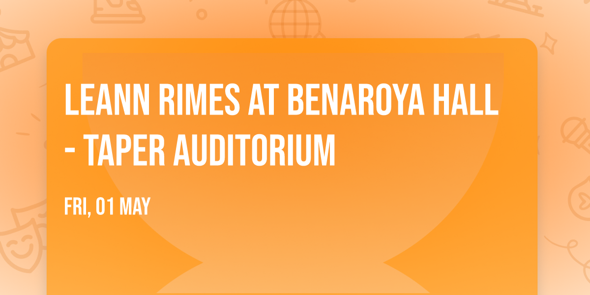 LeAnn Rimes at Benaroya Hall - Taper Auditorium