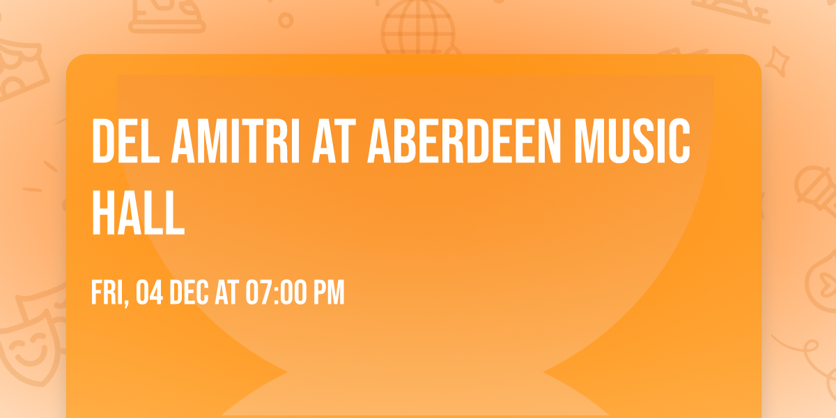 Del Amitri at Aberdeen Music Hall