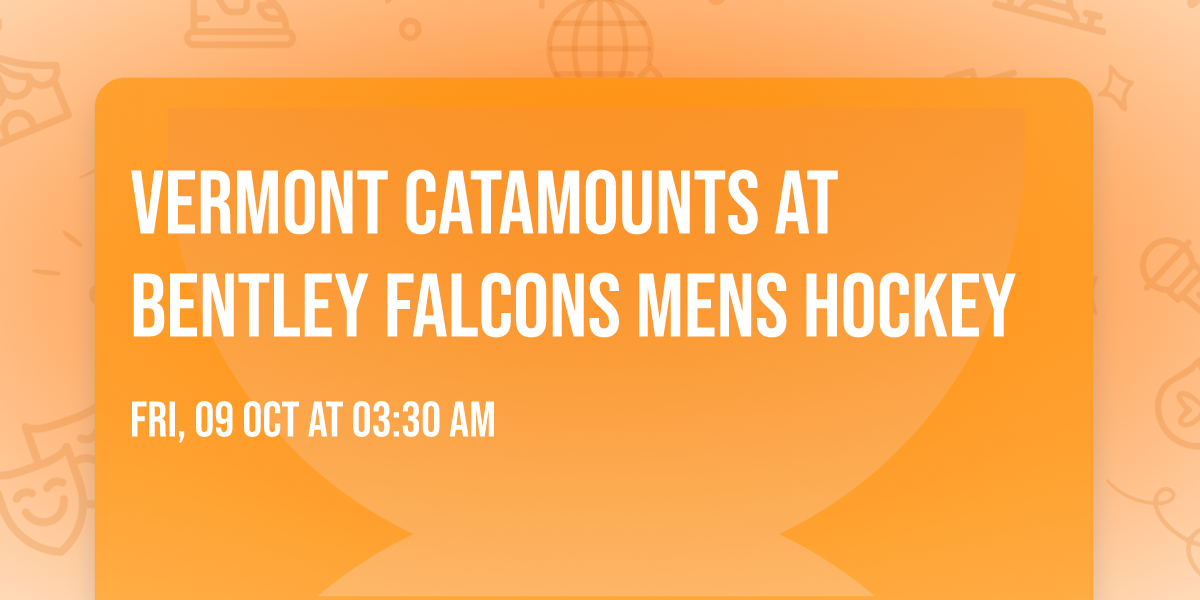 Vermont Catamounts at Bentley Falcons Mens Hockey