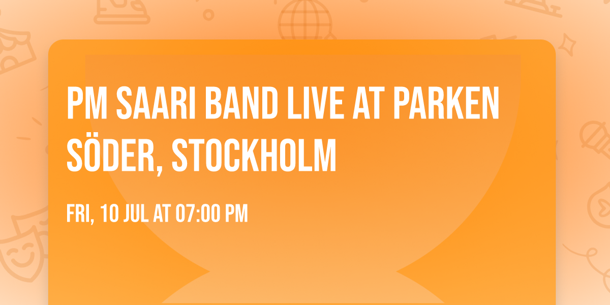 PM Saari Band Live At Parken S\u00f6der, Stockholm