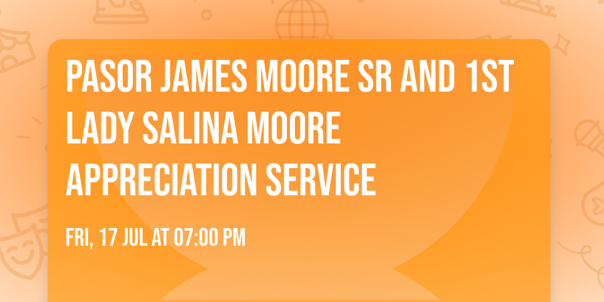 Pasor James Moore Sr and 1st Lady Salina Moore appreciation service