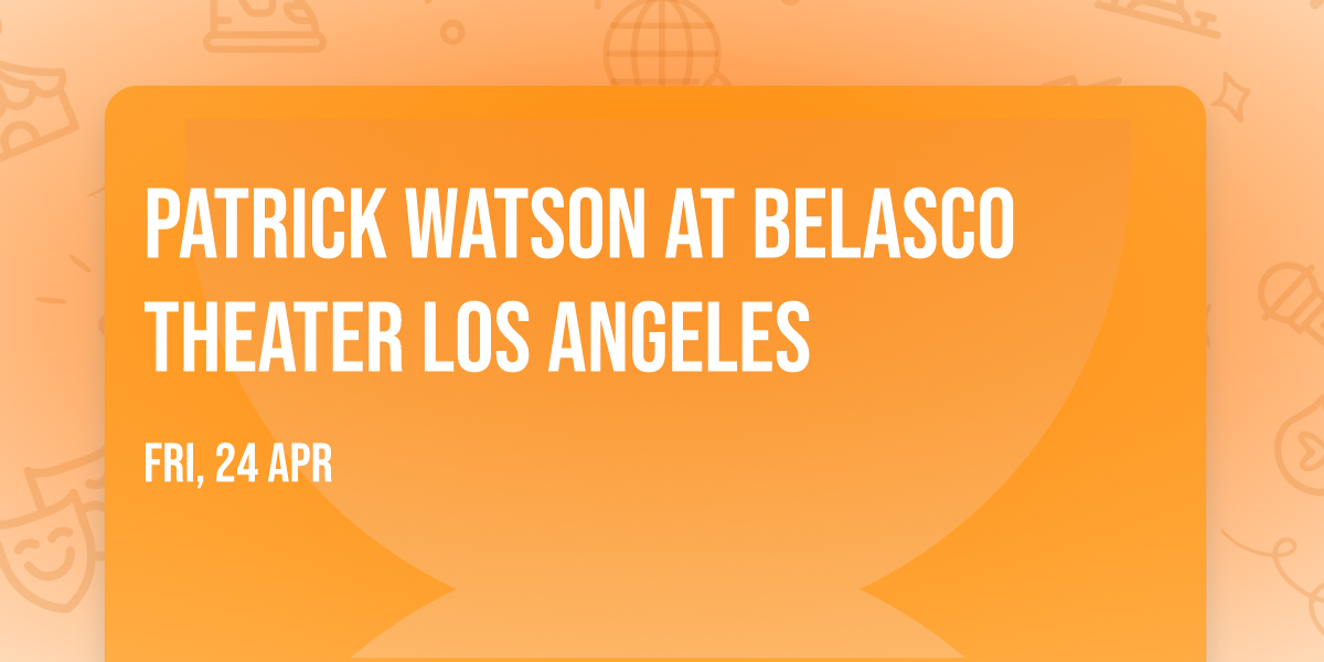 Patrick Watson at Belasco Theater Los Angeles