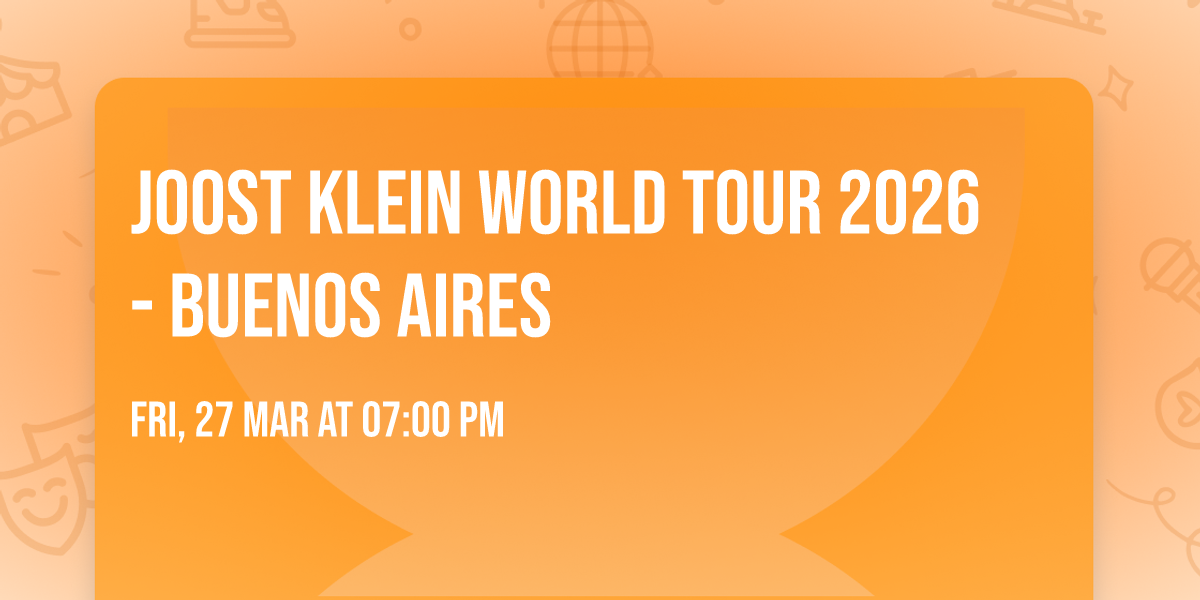 Joost Klein World Tour 2026 - Buenos Aires 