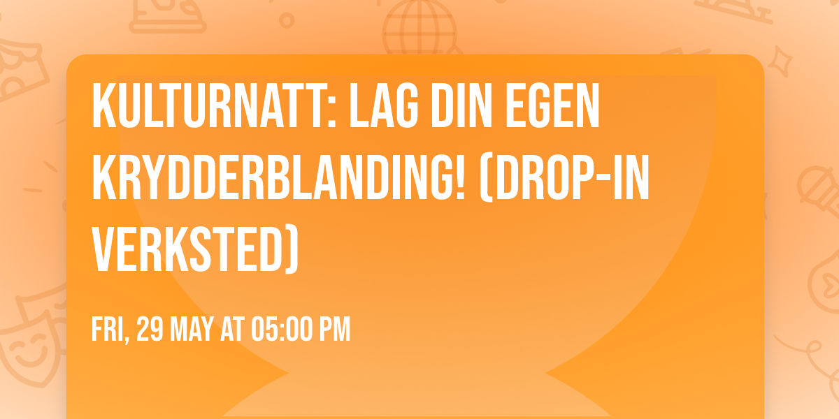Kulturnatt: Lag din egen krydderblanding! (drop-in verksted)