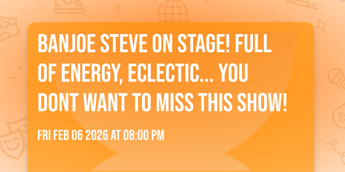Banjoe Steve on stage! Full of energy, eclectic... you dont want to miss this show! 🎶 