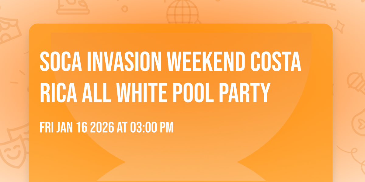 Soca Invasion Weekend Costa Rica All White Pool Party