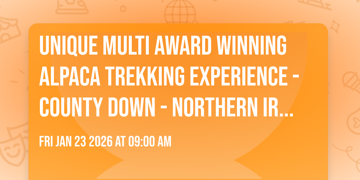 Unique Multi Award Winning Alpaca Trekking Experience - County Down - Northern Ireland