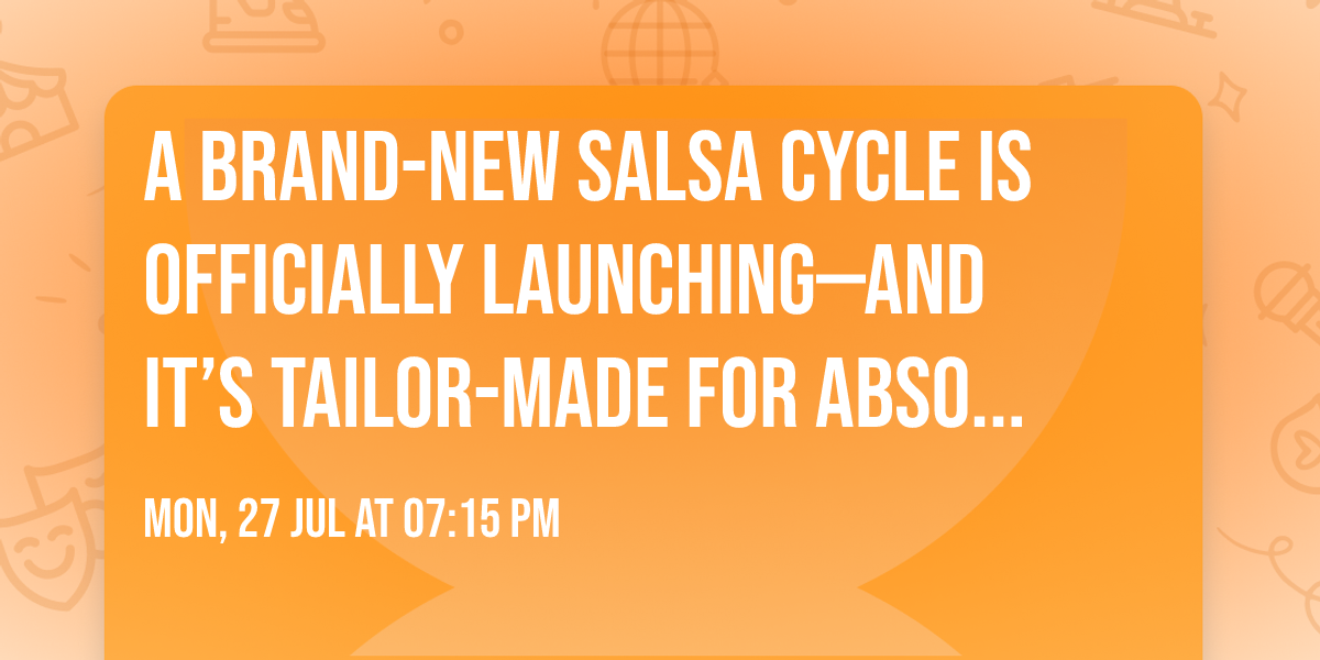 A brand-New SALSA CYCLE is officially launching\u2014and it\u2019s tailor-made for absolute beginners!