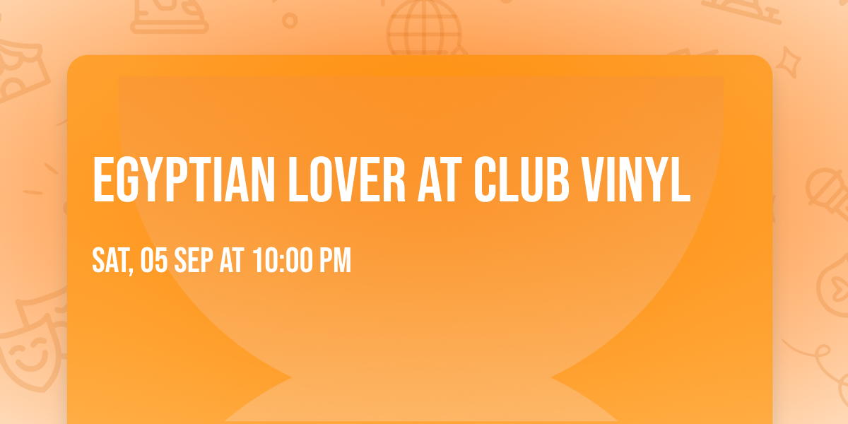 Egyptian Lover at Club Vinyl