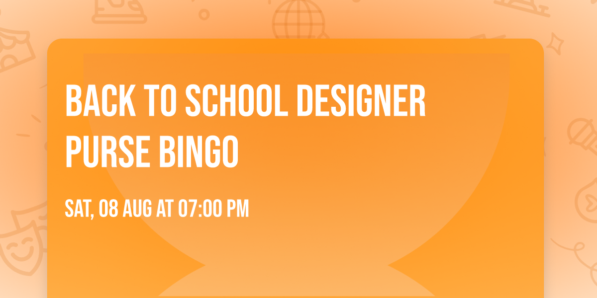Back to School Designer Purse Bingo