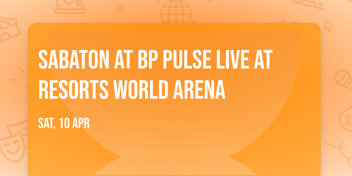 Sabaton at bp pulse LIVE at Resorts World Arena