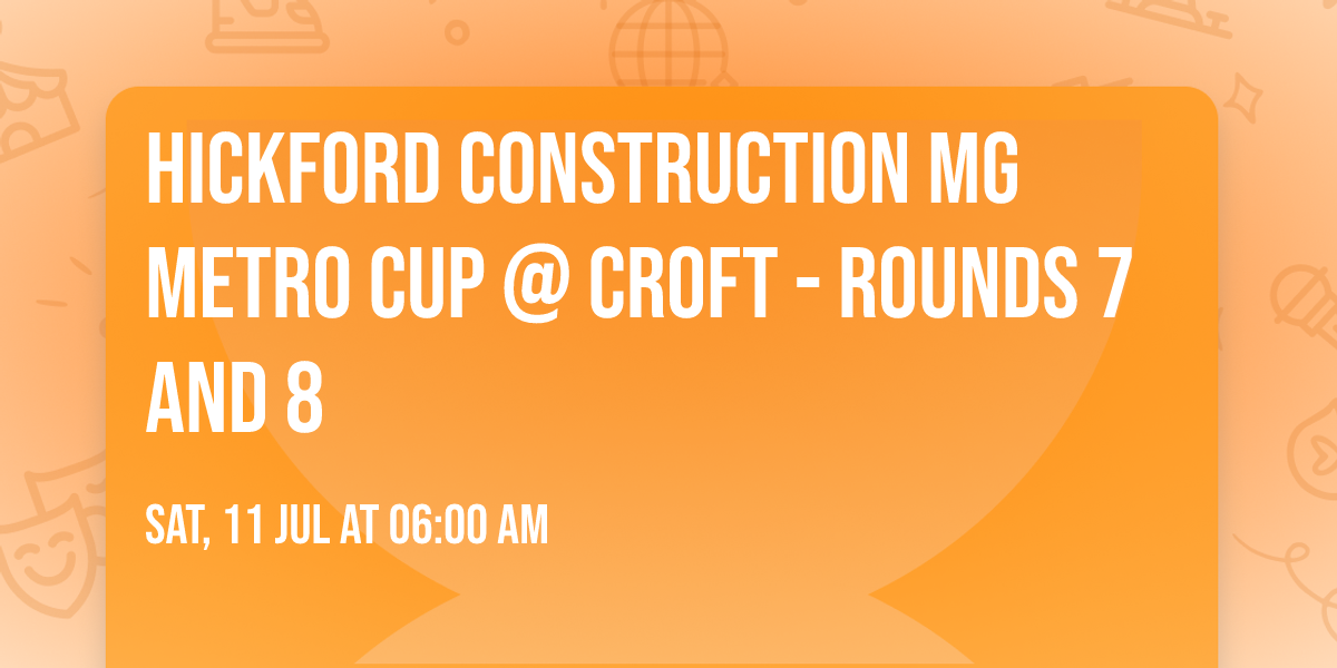Hickford Construction MG Metro Cup @ Croft - Rounds 7 and 8