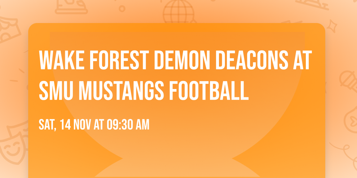 Wake Forest Demon Deacons at SMU Mustangs Football