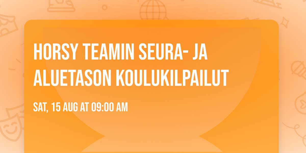 Horsy Teamin seura- ja aluetason koulukilpailut