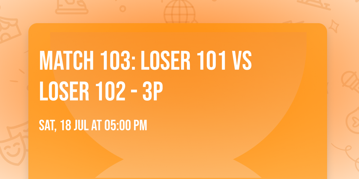 Match 103: Loser 101 vs Loser 102 - 3P