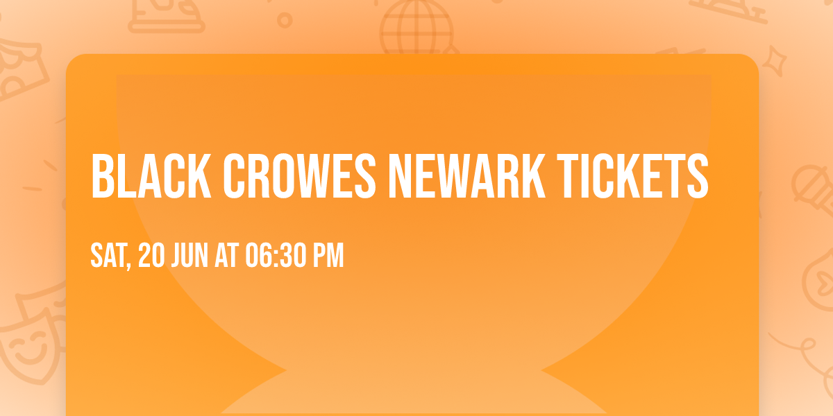 Black Crowes Newark Tickets