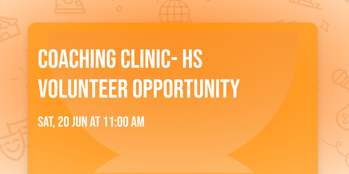 Coaching Clinic- HS Volunteer Opportunity