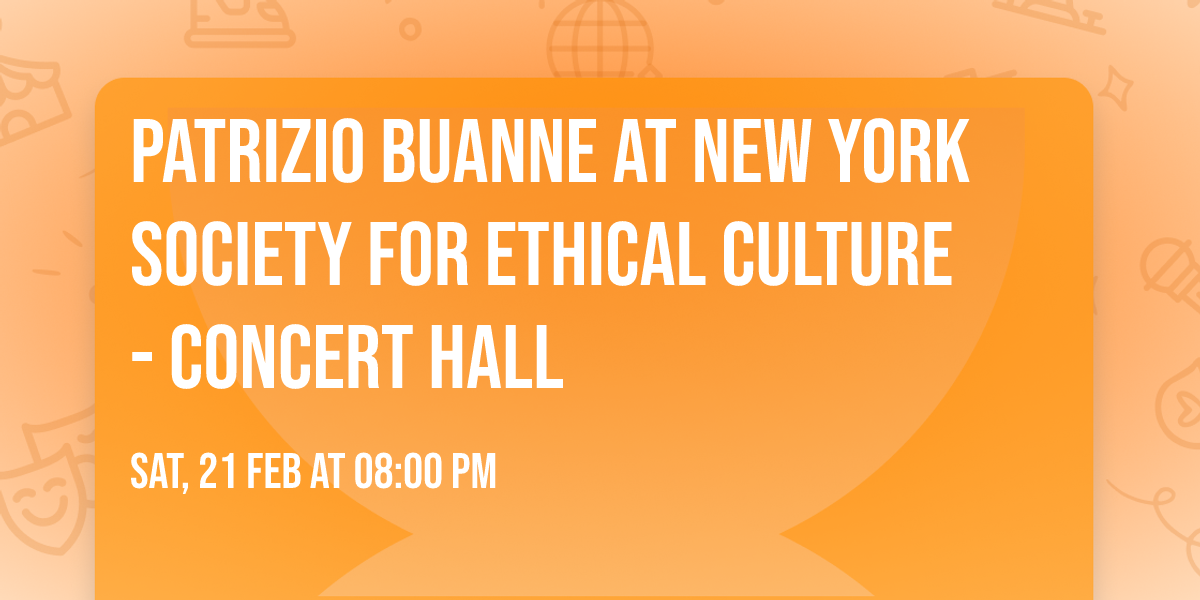 Patrizio Buanne at New York Society for Ethical Culture - Concert Hall