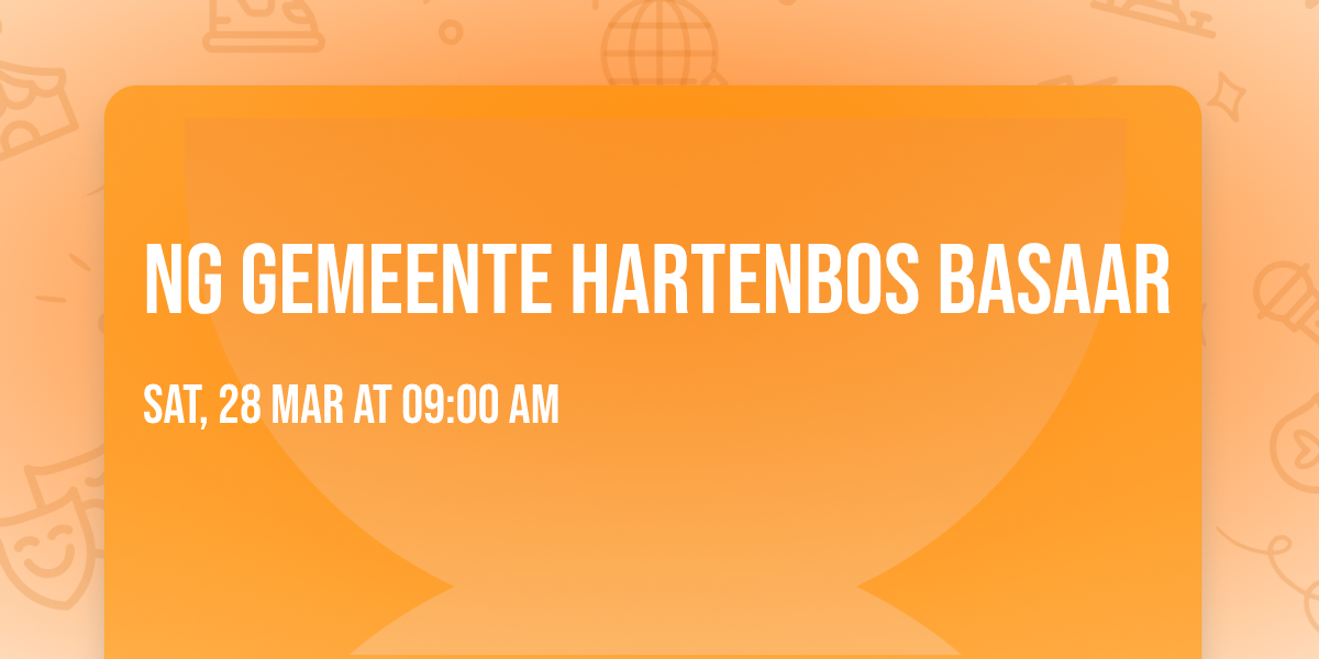 NG Gemeente Hartenbos Basaar