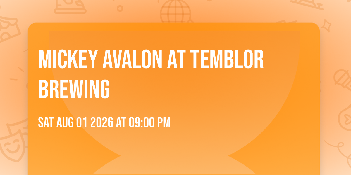 Mickey Avalon at Temblor Brewing