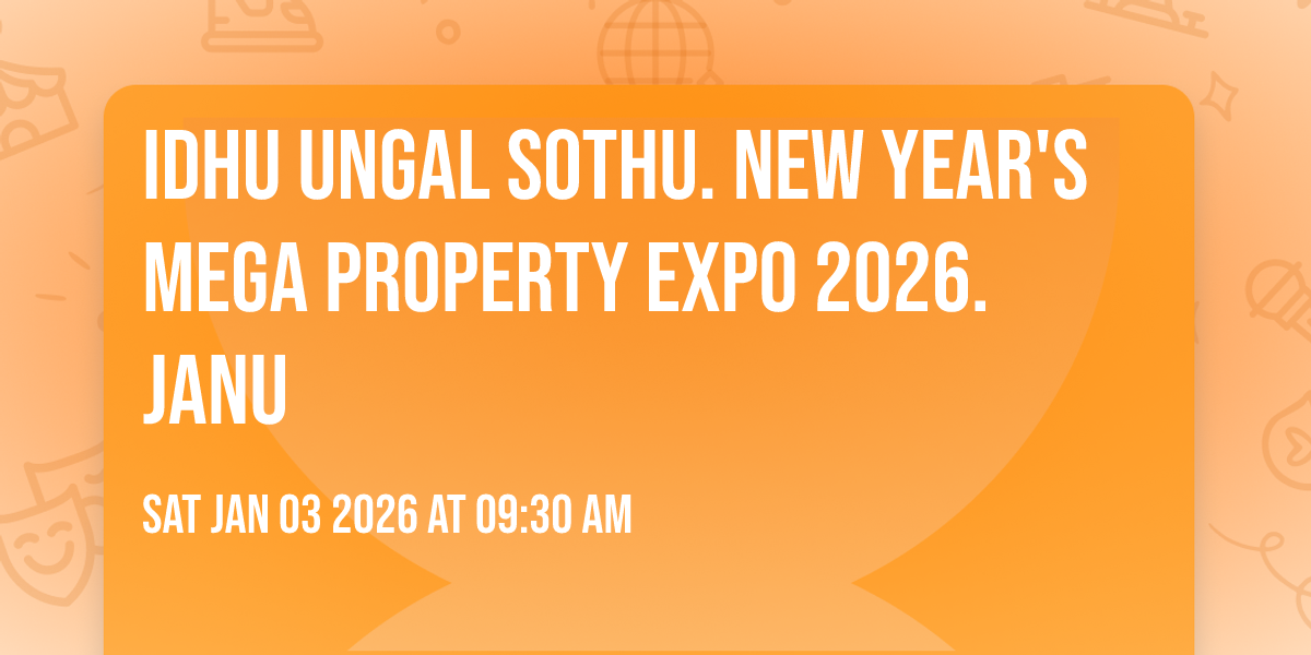 IDHU UNGAL SOTHU. NEW YEAR'S MEGA PROPERTY EXPO 2026. JANU