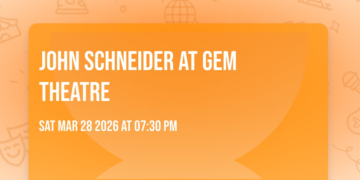 John Schneider at Gem Theatre