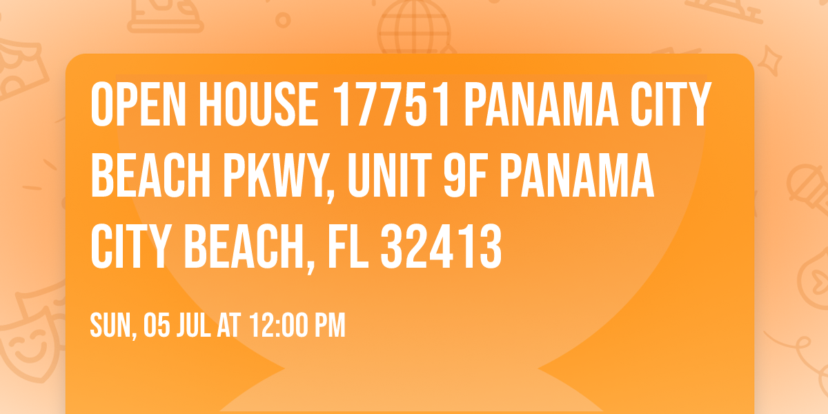 OPEN HOUSE 17751 Panama City Beach Pkwy, Unit 9F Panama City Beach, FL 32413