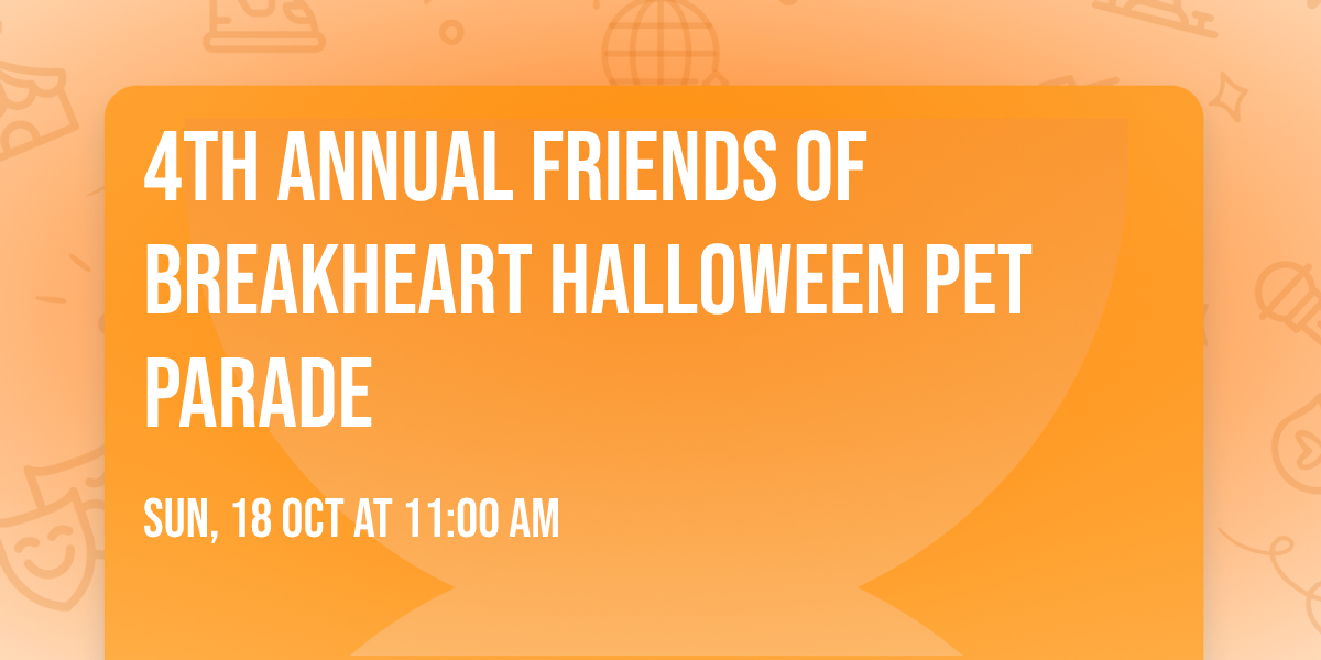 4th Annual Friends of Breakheart Halloween Pet Parade